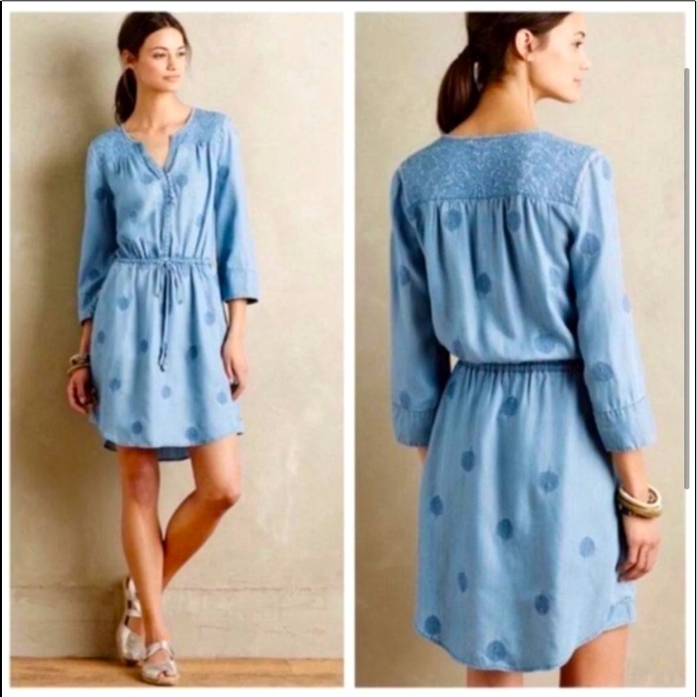 Anthro Holding Horses chambray Riley Plumage dress M